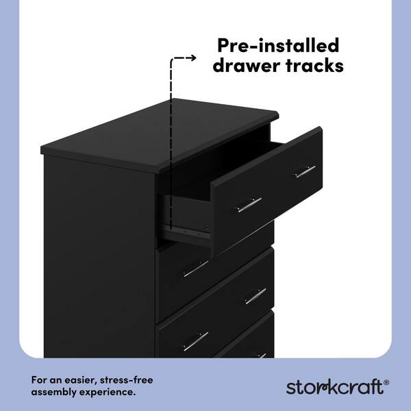 デレス deres 4th ブラック ジレ　黒 Storkcraft Brookside 4-Drawer Black Dresser 39.76 in. H x 30.91 in