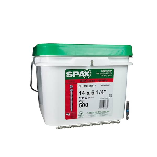 SPAX 14 in. x 6-1/4 in. Wirox Full Thread Torx Drive Round Head Truss Structural Screw (500-Count)