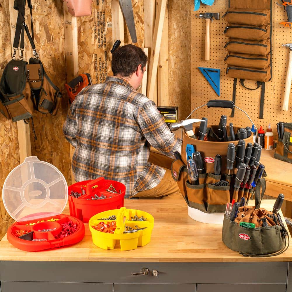 Bucket Boss Red Plastic 6-Compartment Bucket Seat Organizer