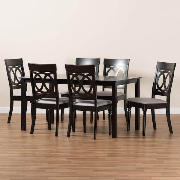 Acadia Dark Brown with UV Coated Light Brown Table Top Dining Set - Bed  Bath & Beyond - 9917361