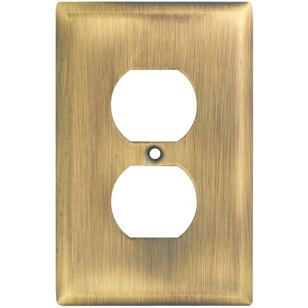 Stanley-National Hardware 1 Gang Wall Plate - Antique Brass