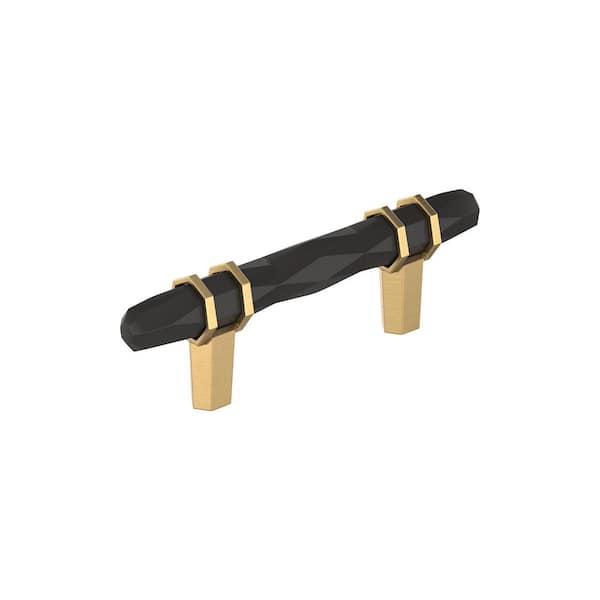 London 3 in. (76mm) Center-to-Center Modern Black Bronze/Champagne Bronze Bar Cabinet Pull