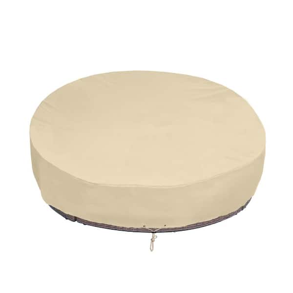 88 in. Round Outdoor Canopy Daybed Sofa Cover 85L x 88W x 35H in. Waterproof Heavy Duty Beige