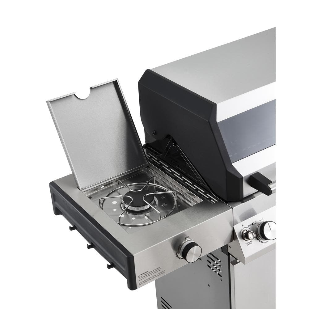 Denali 405 Stainless Steel Propane Gas Grill with Side Burner