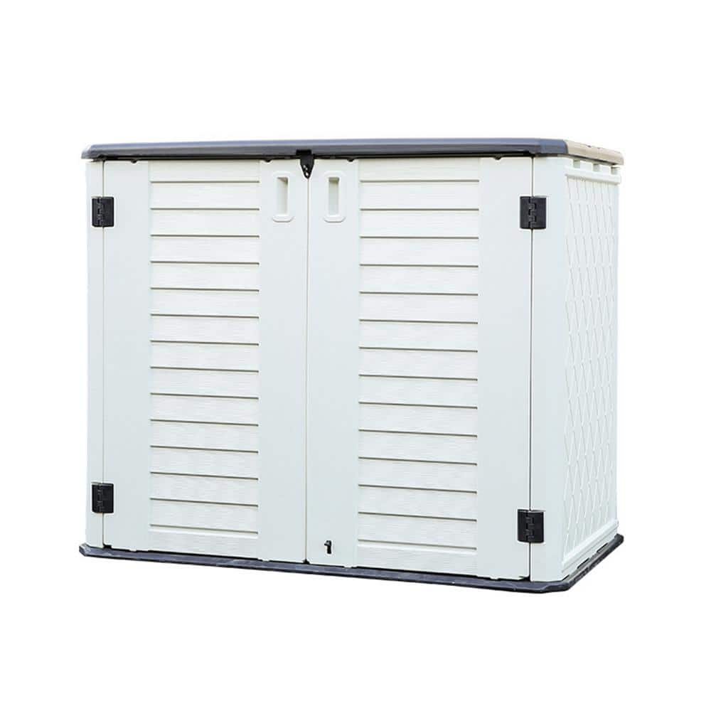 Modern 54 in. W x 35 in. D x 47 in. H Plastic (HDPE) Outdoor Storage Cabinet (Shelves Not Included)