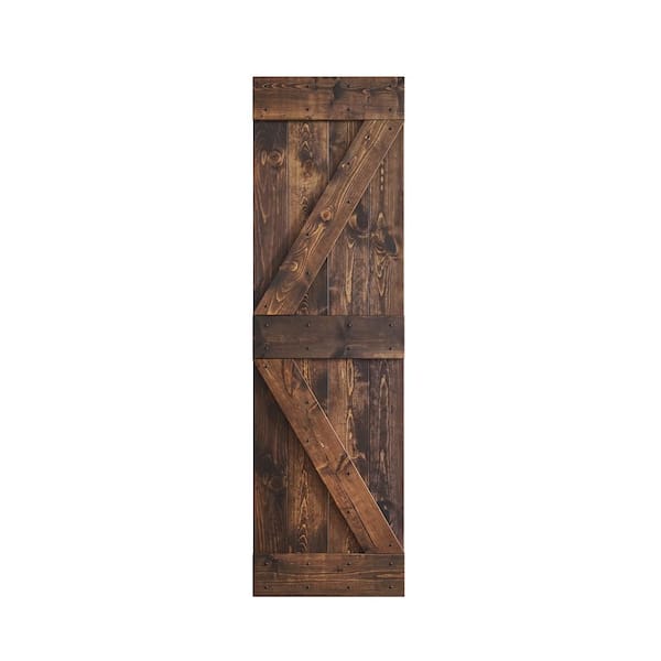 COAST SEQUOIA INC K Series 30 in. x 84 in. Kona Coffee DIY Knotty Pine Wood Barn Door Slab