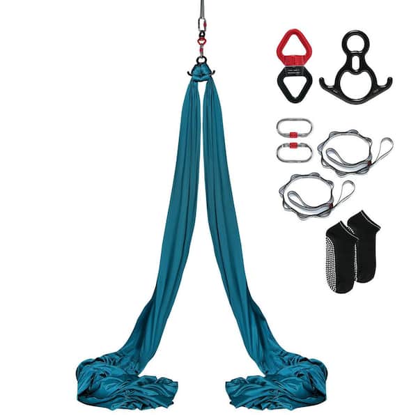 Aerial Silk and Yoga Swing, 8.7 Yards, Aerial Yoga Hammock Kit with 100 GSM Nylon Fabric, Full Rigging Hardware, Guide