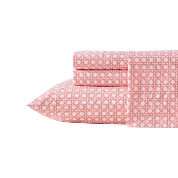 Bahama Diamond Isle 4-Piece Orange Cotton Queen Sheet Set