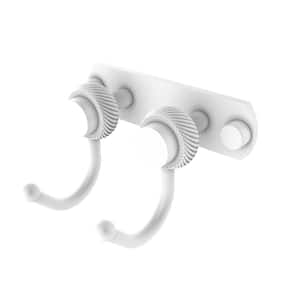 Mercury Collection 2 Position Multi Screw-In Robe Hook with Twisted Accent in Matte White