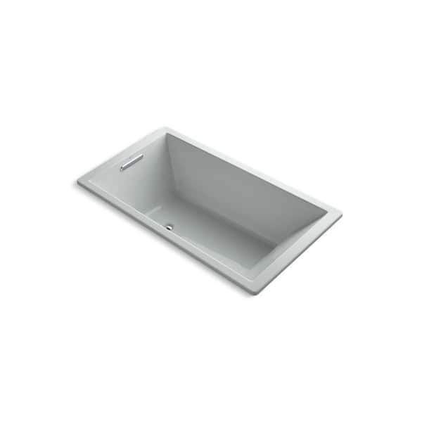Underscore 66 in. x 36 in. Rectangular Soaking Bathtub with Reversible Drain in Ice Grey