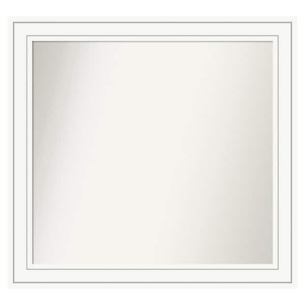 Amanti Art Craftsman White 33 in. x 31 in. Custom Non-Beveled Satin Wood Framed Bathroom Vanity Wall Mirror