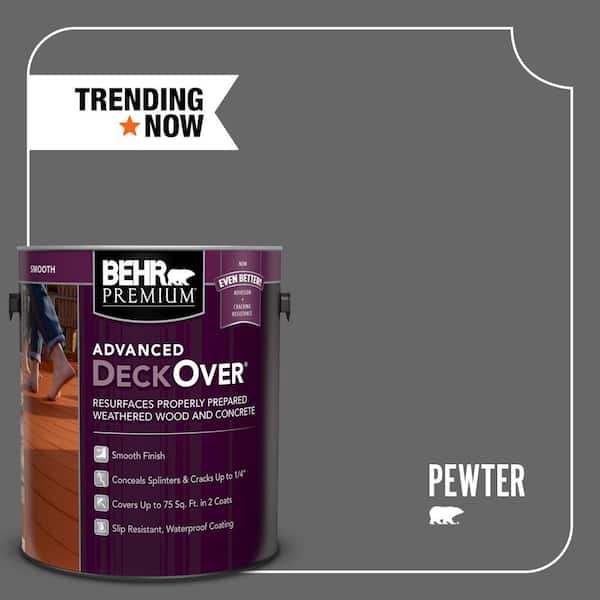 BEHR Premium Advanced DeckOver 1 gal. #SC-131 Pewter Smooth Solid Color Exterior Wood and Concrete Coating
