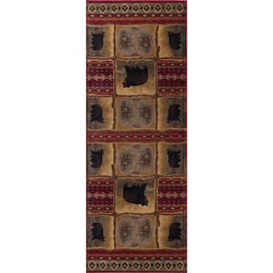 Nature Lodge Red 3 ft. x 10 ft. Indoor Runner Rug
