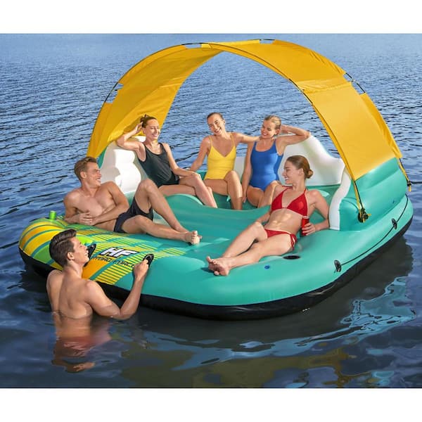 Hydro-Force Sunny Lounger 5 Person Inflatable Island Floating Water Raft