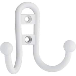 2-7/10 in. White Ball End Double Wall Hook