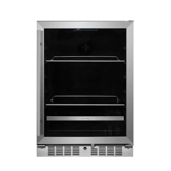 Signature 24 in. 84-Can and 13-Bottle Stainless Steel Single Door Single Zone Built-In Beverage and Wine Cooler