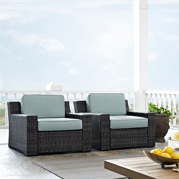 Beaufort Wicker Outdoor Seating Set with Mist Cushion (2-Piece)