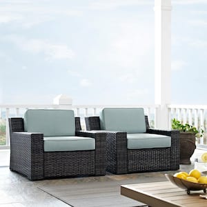 Beaufort Wicker Outdoor Seating Set with Mist Cushion (2-Piece)