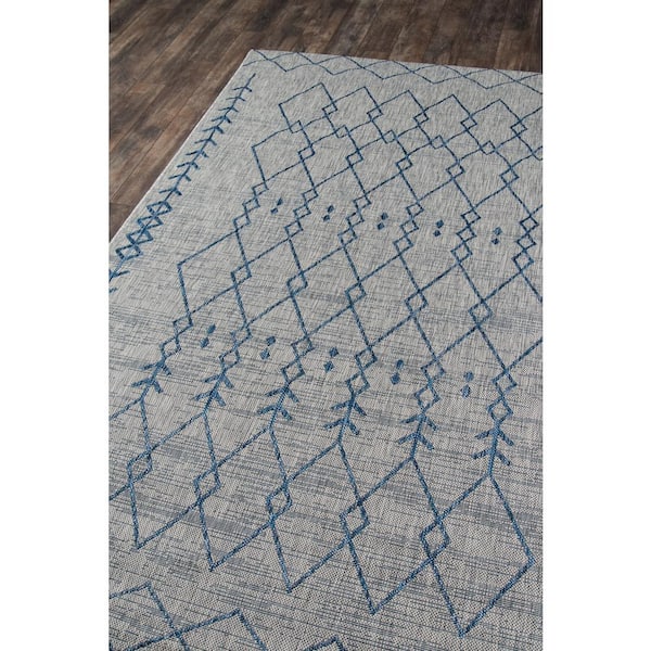 Villa Monaco Grey 6 ft. 7 in. x 9 ft. 6 in. Indoor Outdoor Rug