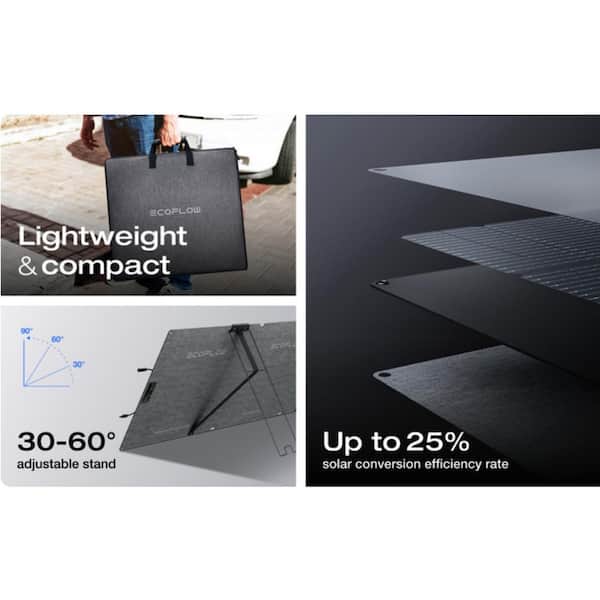 NextGen 160-Watt Portable Solar Panel with 21.3-Volt Output, IP68 Solar Charger for Generator, Monocrystalline