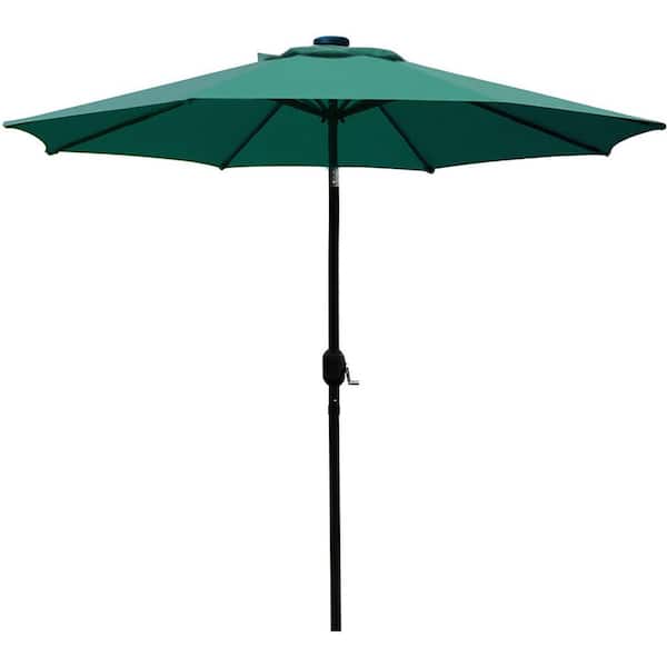 Dyiom 9 ft. Aluminum Outdoor Market Patio Umbrella in Dark Green with 8 Sturdy Ribs