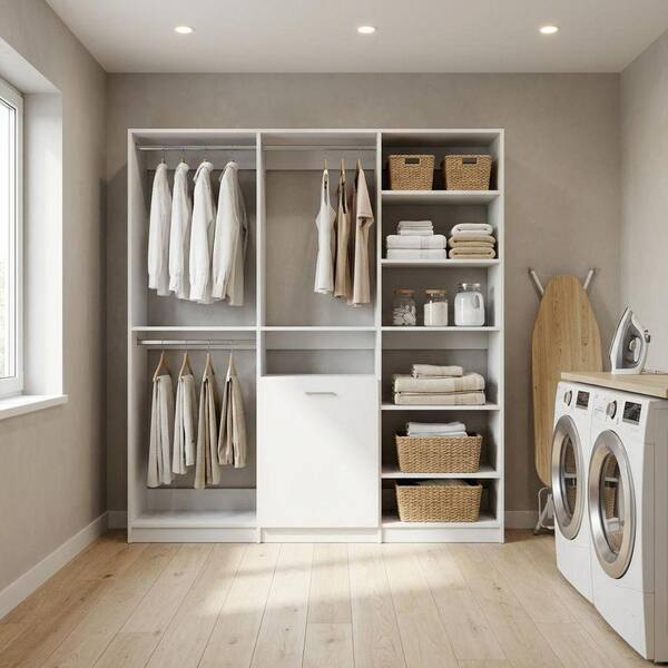 MODULAR CLOSETS Alto Laundry Room 67.5 in W White Shaker Double