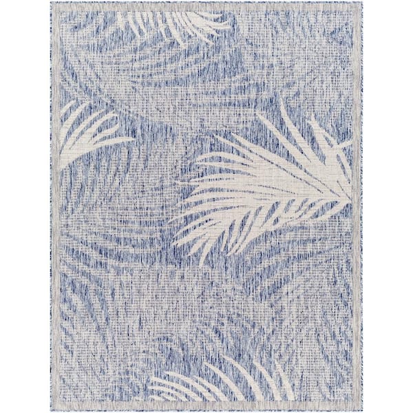 Livabliss Lamar Cream/Light Gray Botanical 8 ft. x 10 ft. Indoor/Outdoor Area Rug