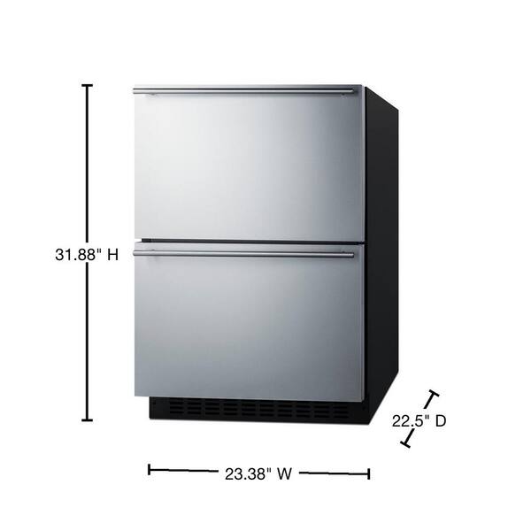 Summit 24 4.7 Cu. Ft. Built-In or Freestanding Upright Outdoor Freezer  with Ice Maker, Adjustable Shelves & Digital Control - Stainless Steel