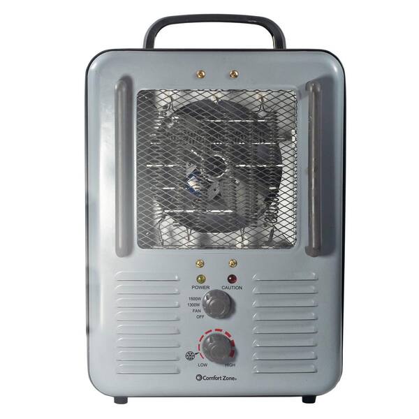 Comfort Zone 5120 BTU 1500-Watt Milkhouse Style Fan Electric Portable Heater  in Gray CZ798GR3 - The Home Depot