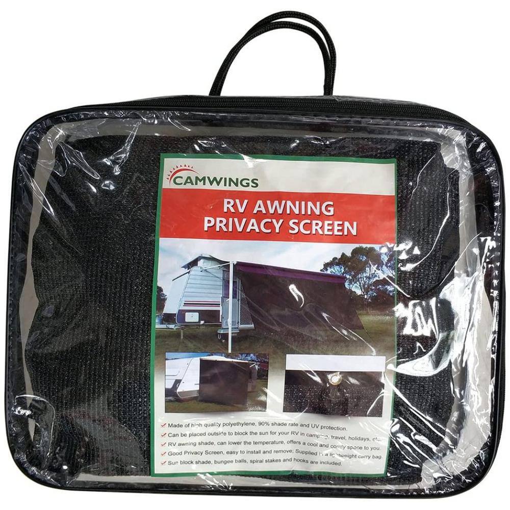 Shatex RV Awning Shade with 90% Privacy Screen Free Kit 8 x 20 Black 