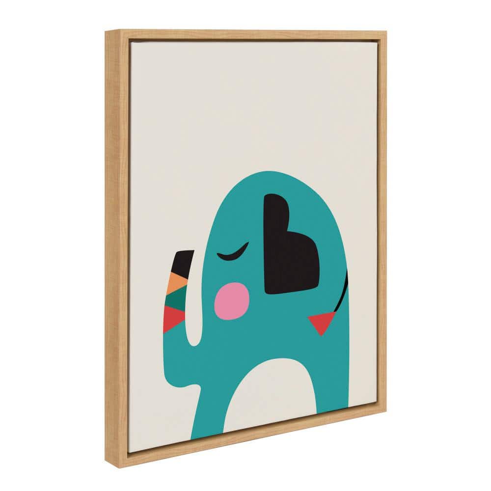 Colorful Mid Century Modern Baby Elephant Canvas Wall Art