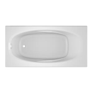 AMIGA 72 in. x 36 in. Acrylic Rectangular Drop-in Whirlpool Bathtub in White