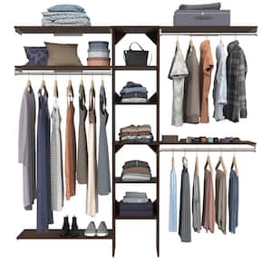 Style+ 64.9 in W - 112.9 in W Chocolate Basic Narrow Wood Closet System Kit