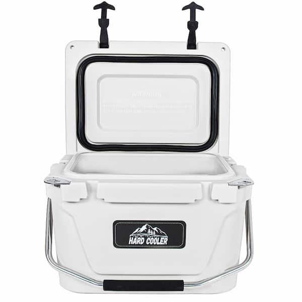 20QT White Hard Cooler, Portable Ice Chest with 5-Day Ice