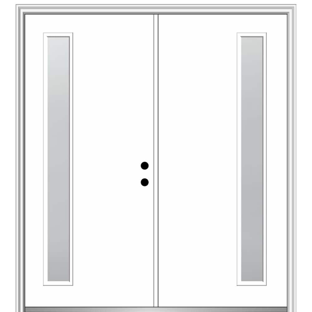 MMI Door Viola 60 in. x 80 in. Left-Hand Inswing 1-Lite Frosted Glass Primed Fiberglass Prehung Front Door on 4-9/16 in. Frame