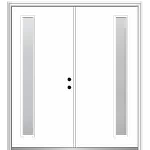 Viola 60 in. x 80 in. Left-Hand Inswing 1-Lite Frosted Glass Primed Fiberglass Prehung Front Door on 4-9/16 in. Frame