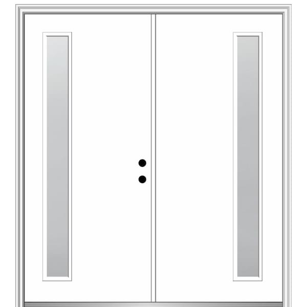 MMI DOOR Viola 72 in. x 80 in. Left-Hand Inswing 1-Lite Frosted Glass Primed Fiberglass Prehung Front Door on 4-9/16 in. Frame