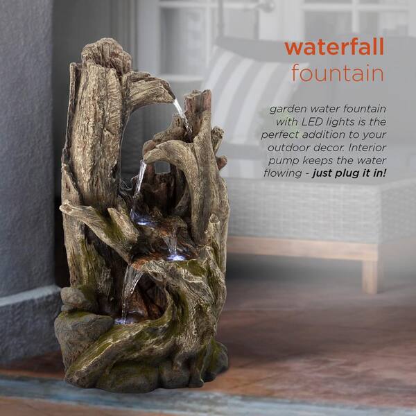 Alpine Corporation 40 in. Tall 4-Tier Rainforest Tree Trunk