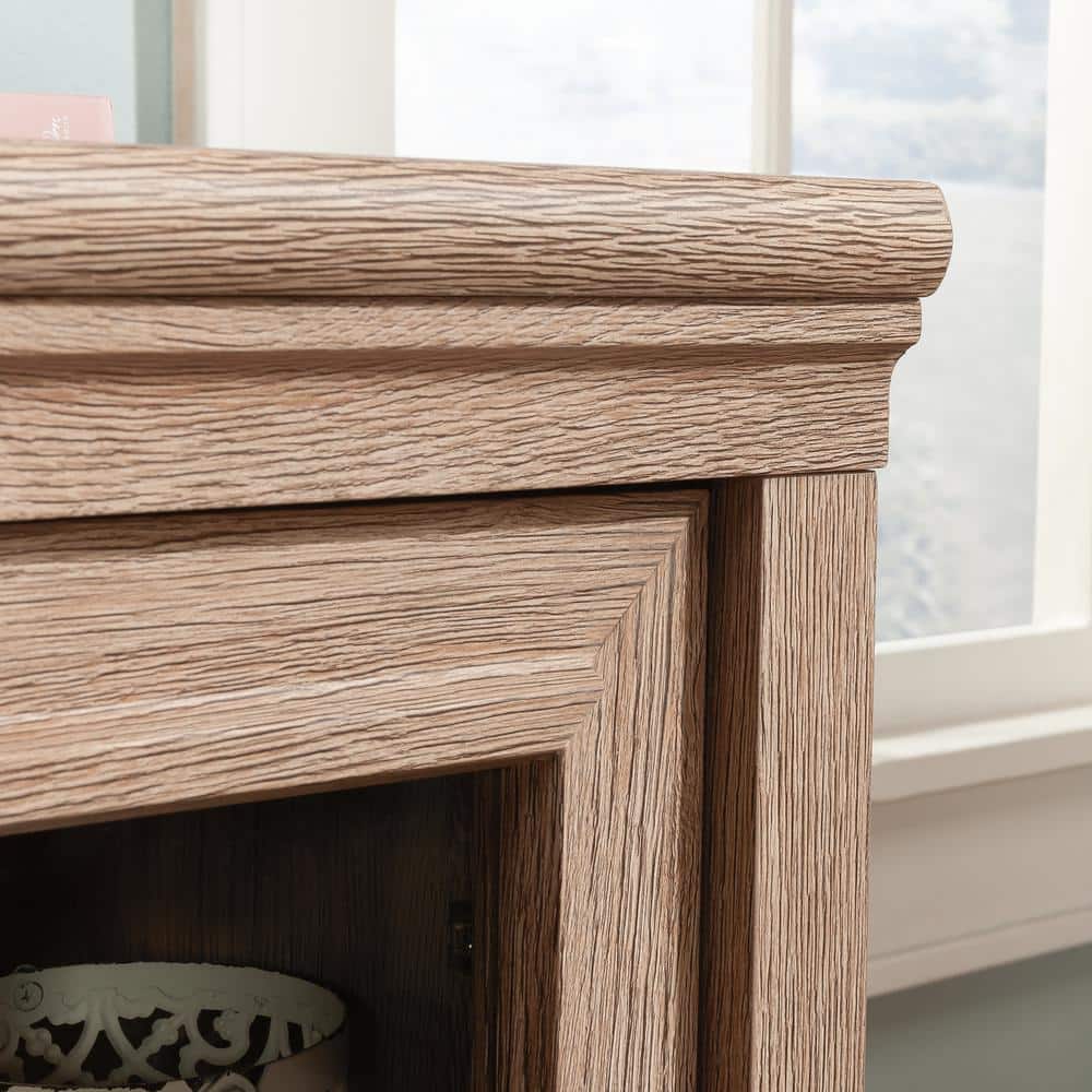 Brushed Oak 54" Wood Credenza with Drawer and Filing Cabinet