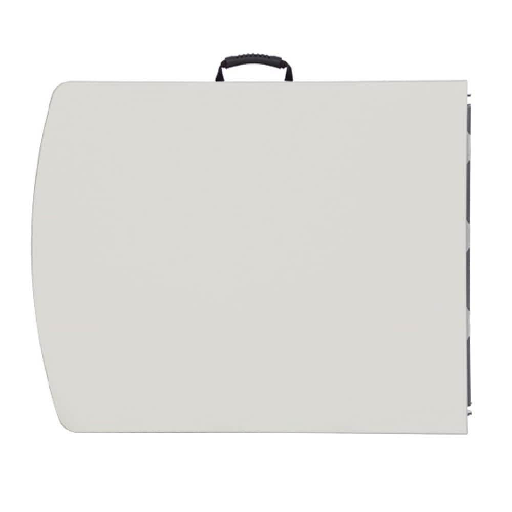 Gray 6 ft Fold-In-Half Banquet Table with Steel Frame