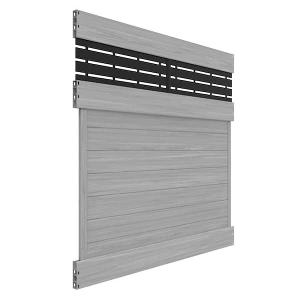 Barrette Outdoor Living Gray Semi-Privacy Vinyl Fence Panel, 6 ft. x 6 ft.