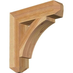 4 in. x 18 in. x 18 in. Western Red Cedar Thorton Craftsman Rough Sawn Bracket