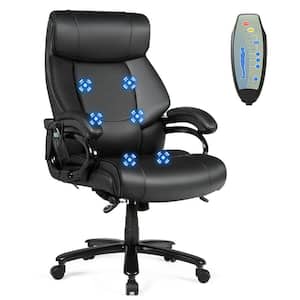 Massage Office Chair Executive PU Leather Computer Desk Chair in Black