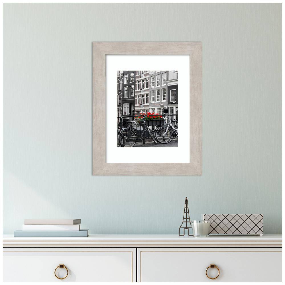 Classic 11x14 Marred Silver Wood Wall Picture Frame