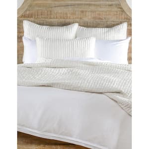 1-Piece Ivory Solid Queen Size Microfiber Quilt