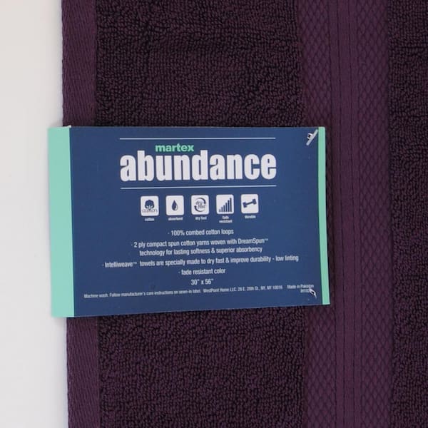 Martex Abundance Purple Solid Cotton Blend Single Bath Towel