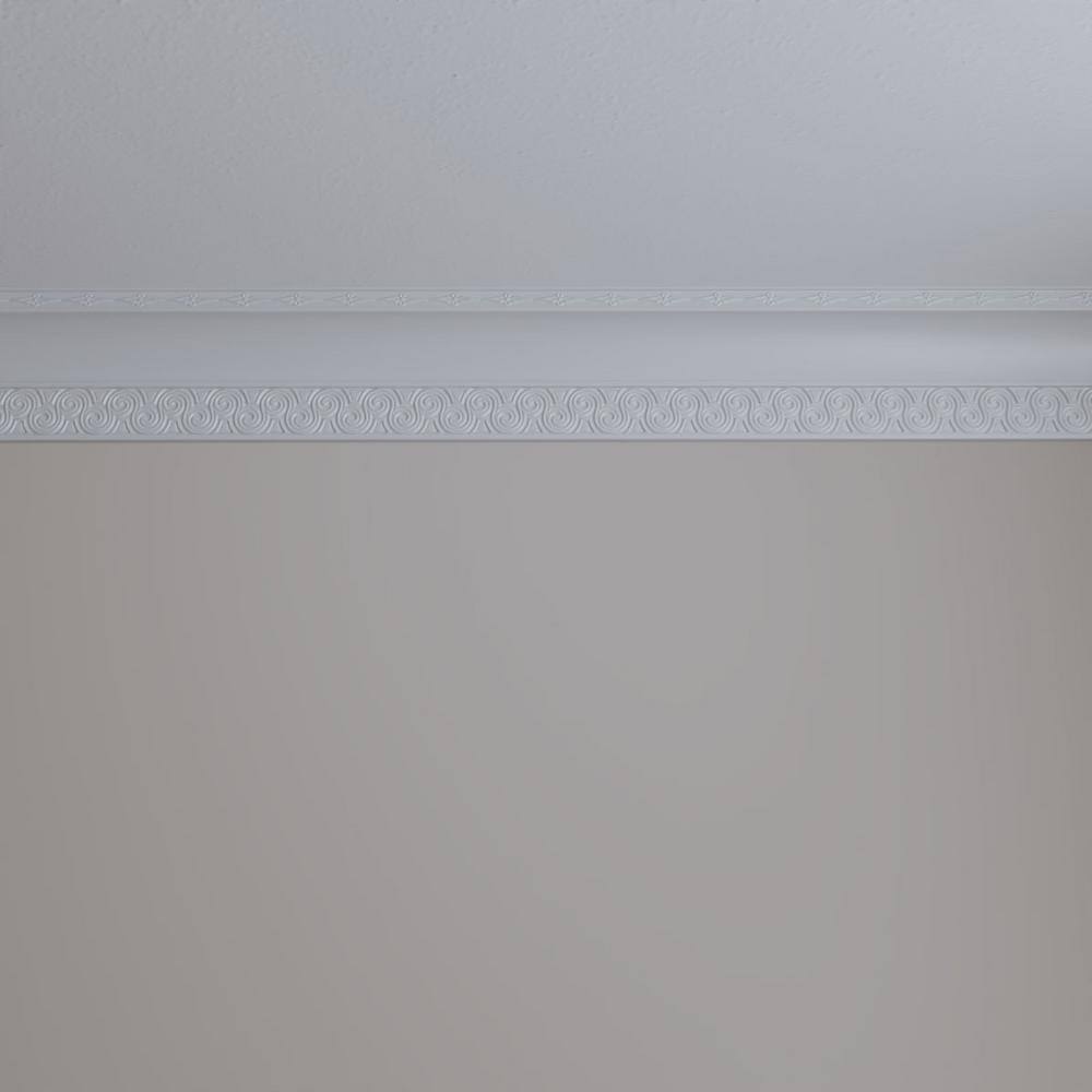 Primed White Polyurethane Geometric Crown Moulding Sample