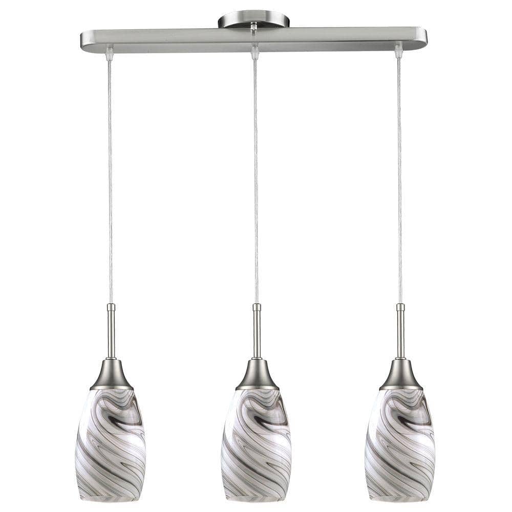 BELDI Peak Collection 3-Light Grey and Nickel Pendant 1933-P3 Grey
