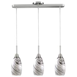 Peak Collection 3-Light Grey and Nickel Pendant