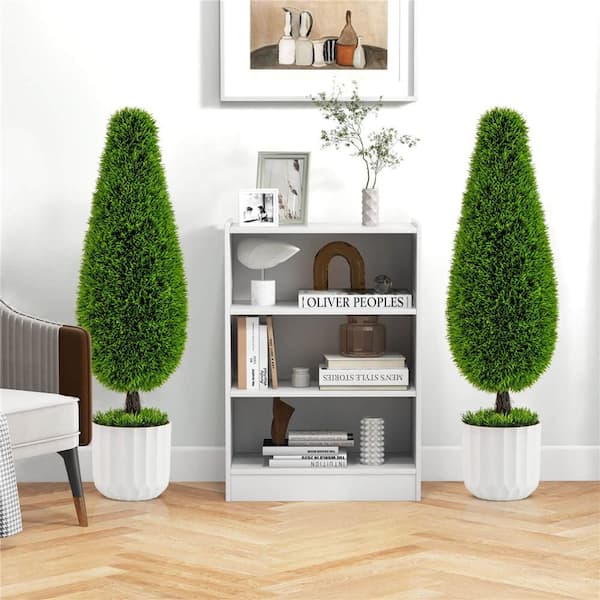 2.9 ft. Artificial Topiary Cedar Tree in Pot 2-Pack